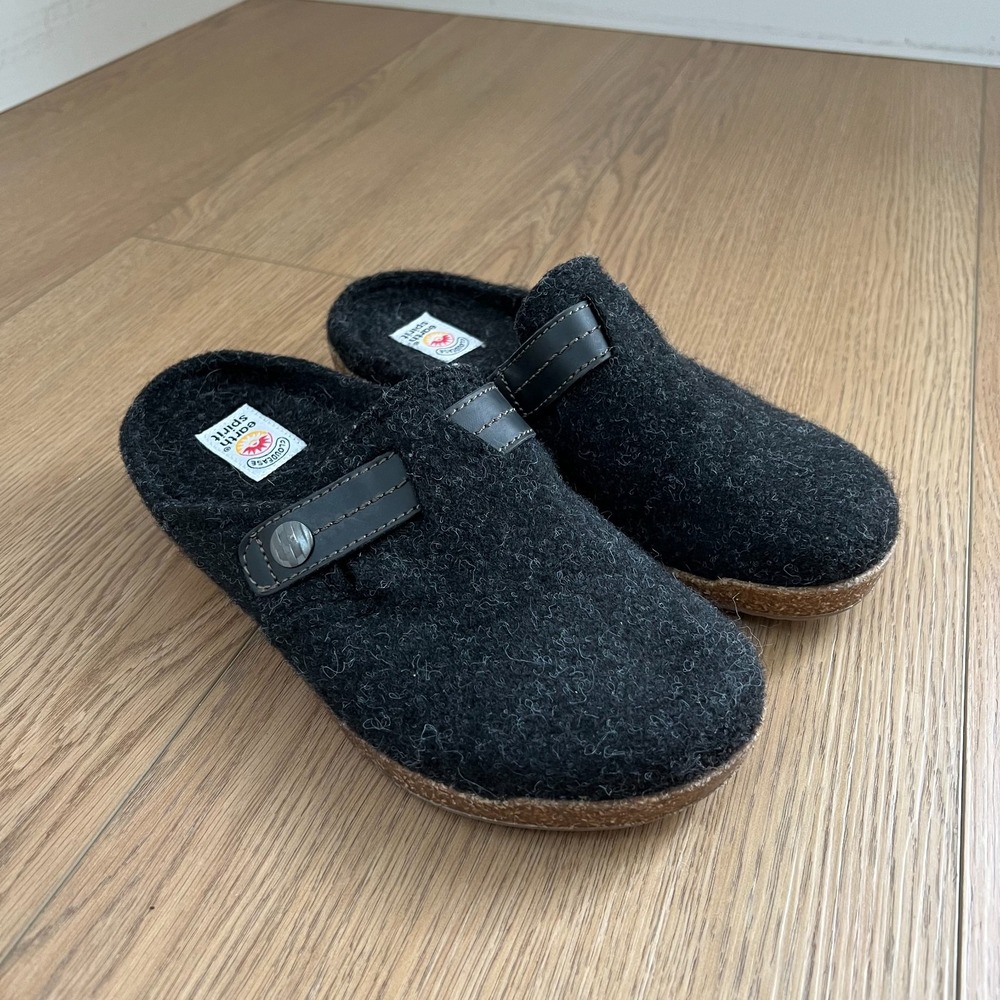 Earth Spirit Cloudease Sz 7 Charcoal Slip-On Clog Indoor Outdoor Sole Slippers